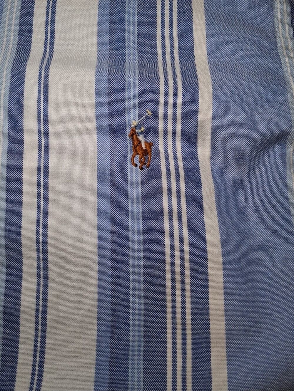 Ralph Lauren Blue Label Small Button Down Striped Shirt Blue White - Picture 3 of 8